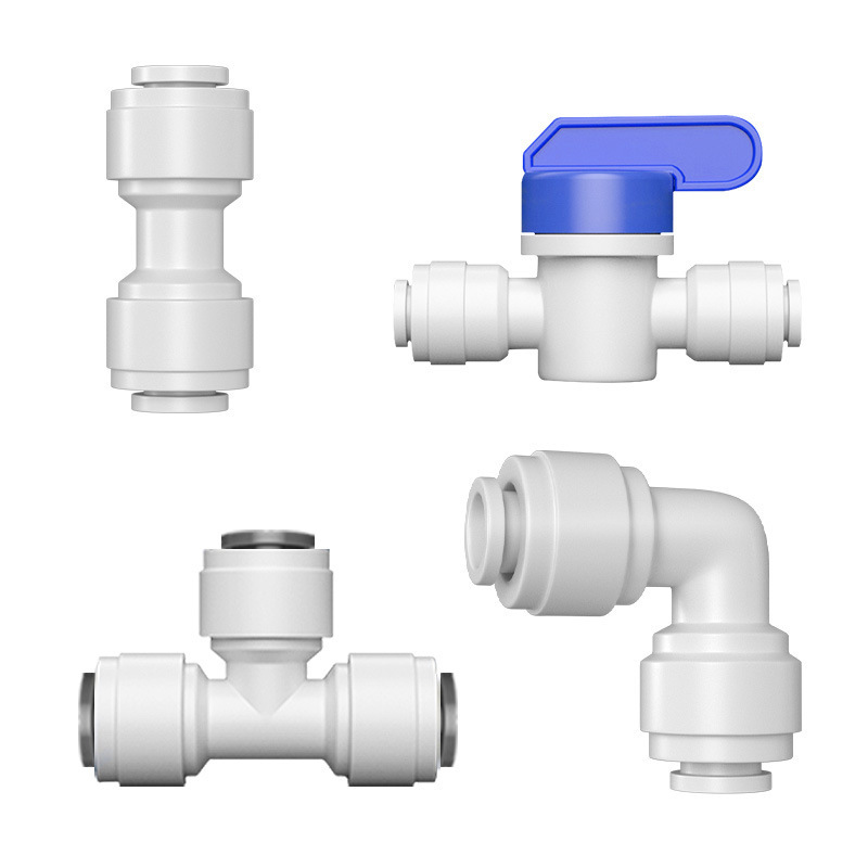 Water purifier quick connector 2 points 4 points conversion pure water machine water pipe fittings universal thread quick connector three-way ball valve