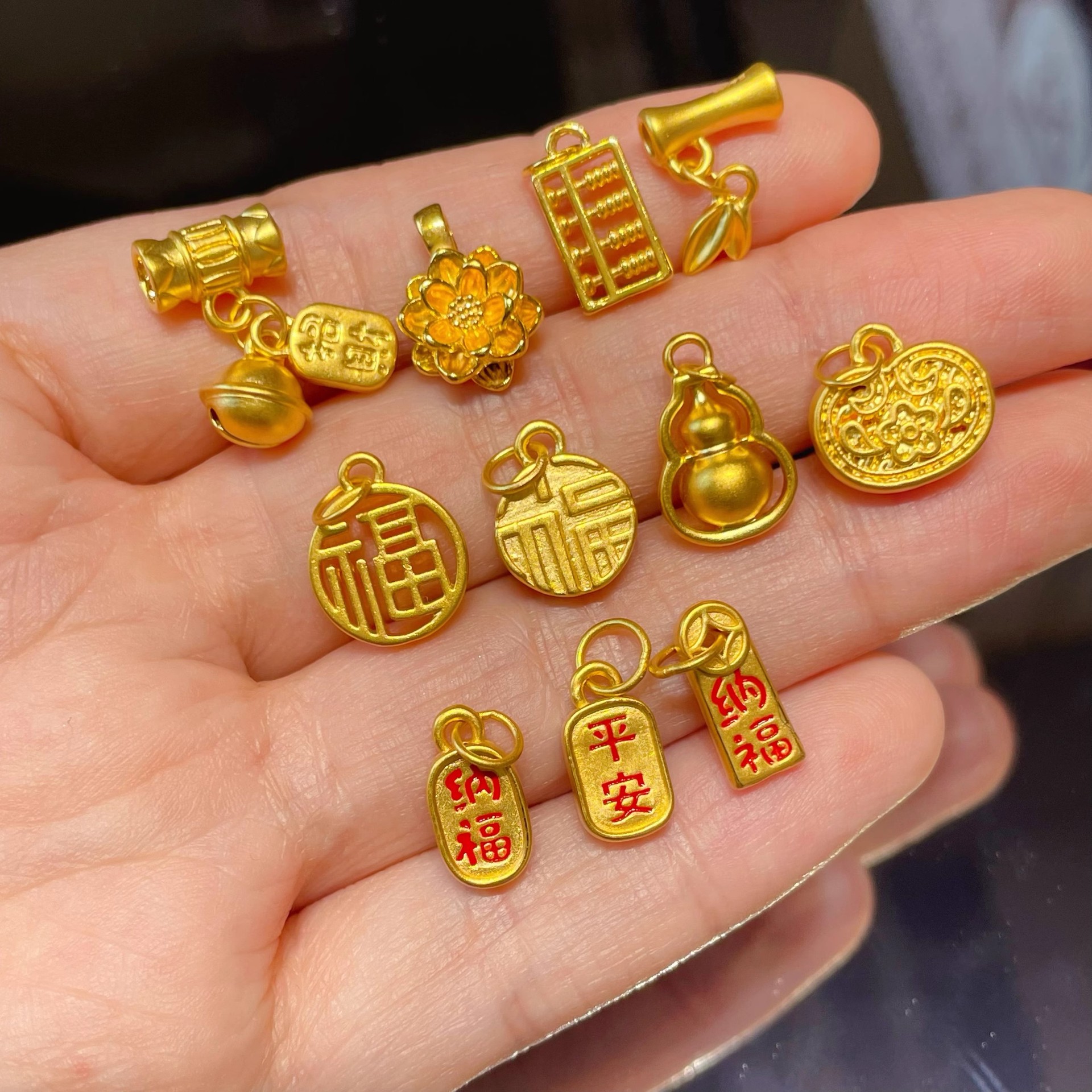 Шуибэйцзин оптом чистое золото 999 кулон 3D жесткое золото ювелирные изделия чистое золото 24К ключичное ожерелье трансферная бусина браслет