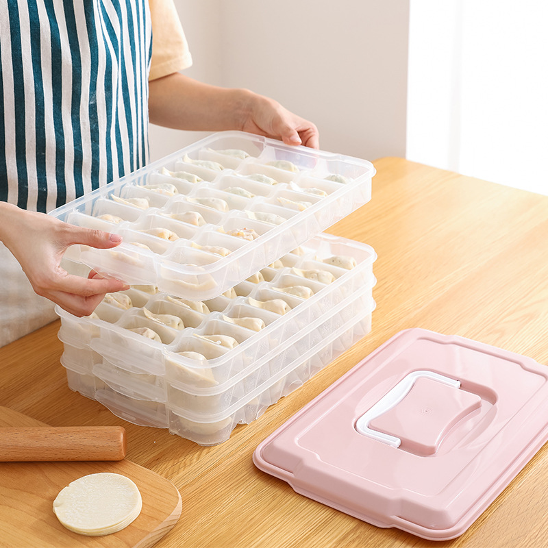 Household Refrigerator Storage Dumpling Box Portable Multi-Layer Combination Frozen Dumpling Box Wonton Storage Box