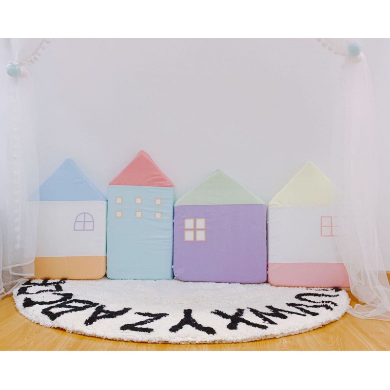 ins Nordic Small House Bed Wall Anti-collision Guardrail Multicolor