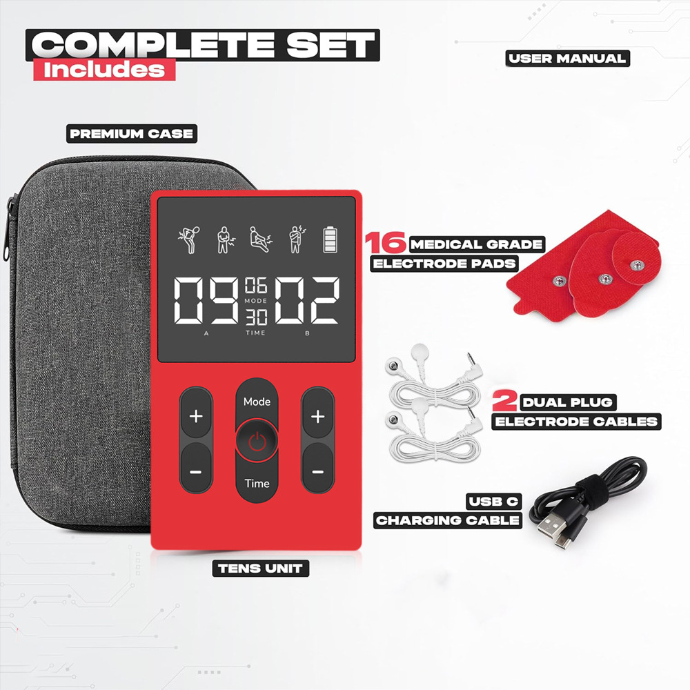 Cross-border Dual Output 12 Mode TENS Meridian Massager Home EMS Pulse Physiotherapy Multifunctional Massager