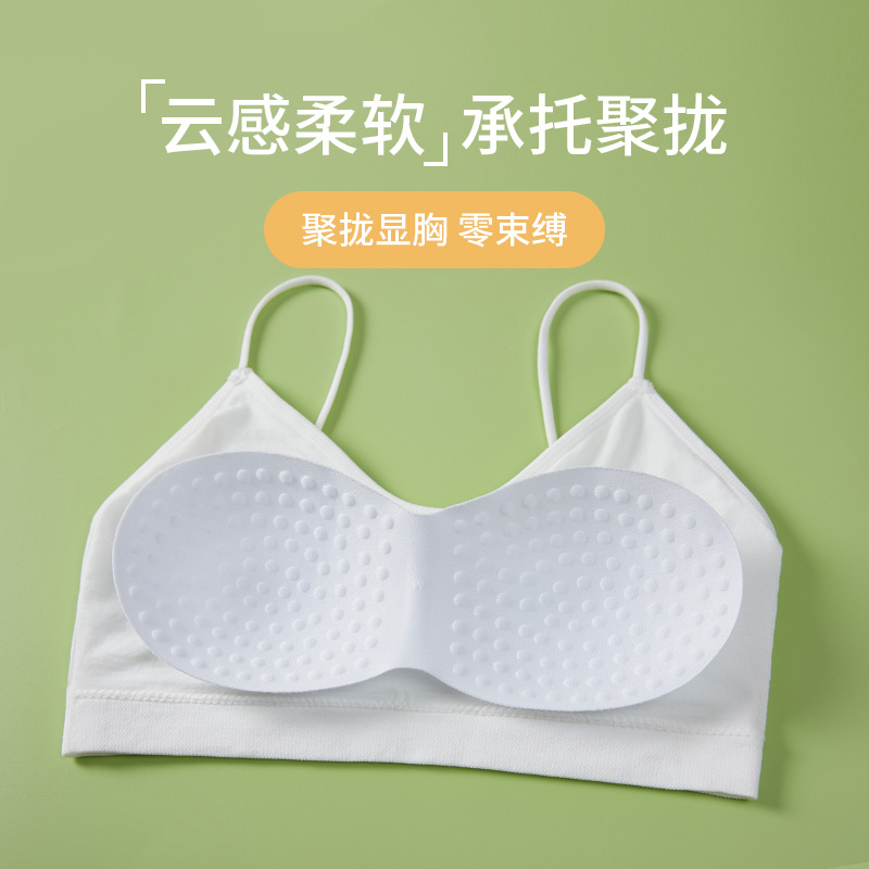 Seamless Sports Bra, Threaded Back-Wrapped Bra, Tube Top, Seamless, Wire-Free Bottoming Sports Vest with Suspenders