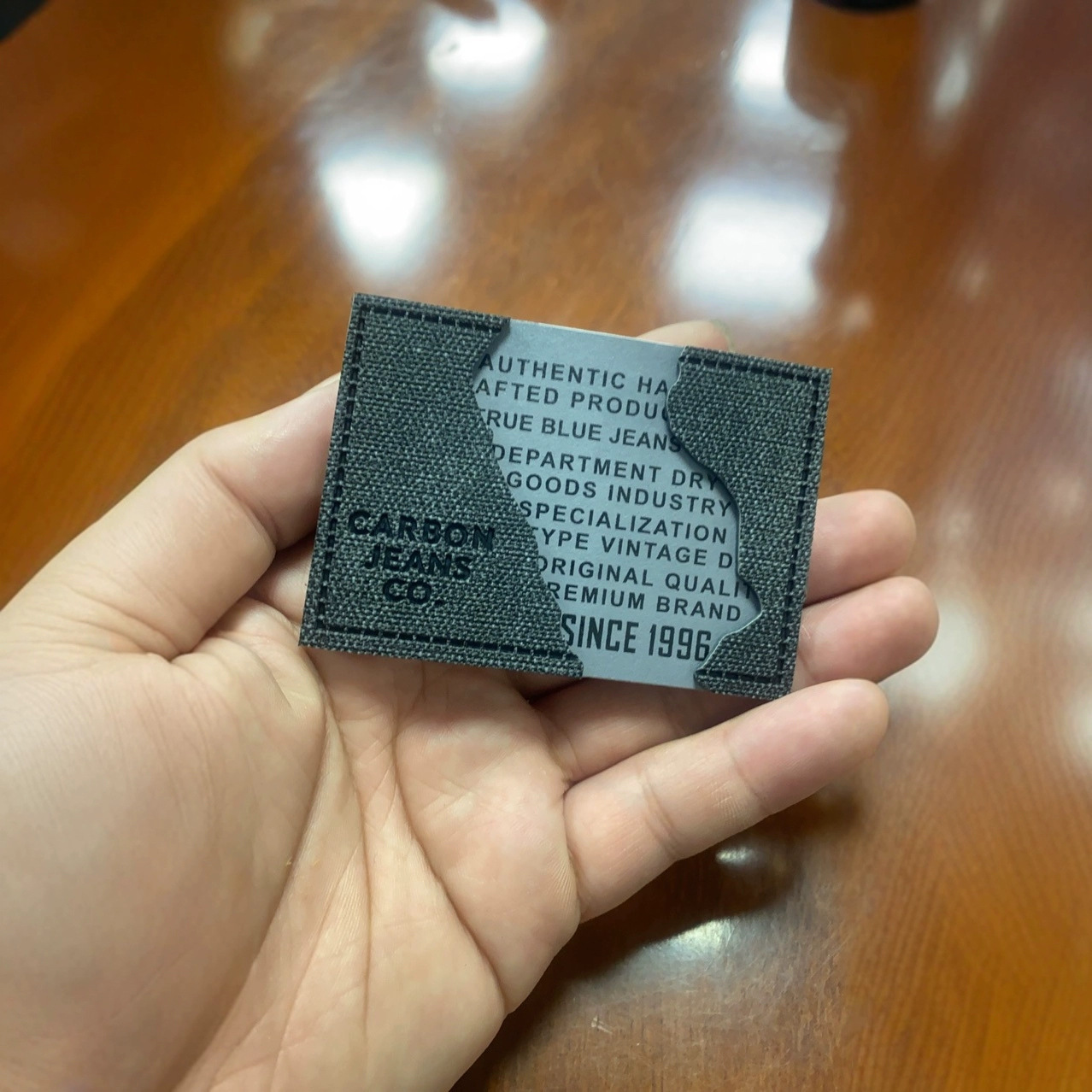 2024 Spring/Summer New Trendy Brand Jeans with Leather Brand Embroidery, Distressed Patches, Sewn-On Clothing, Fashionable Waist Accessories