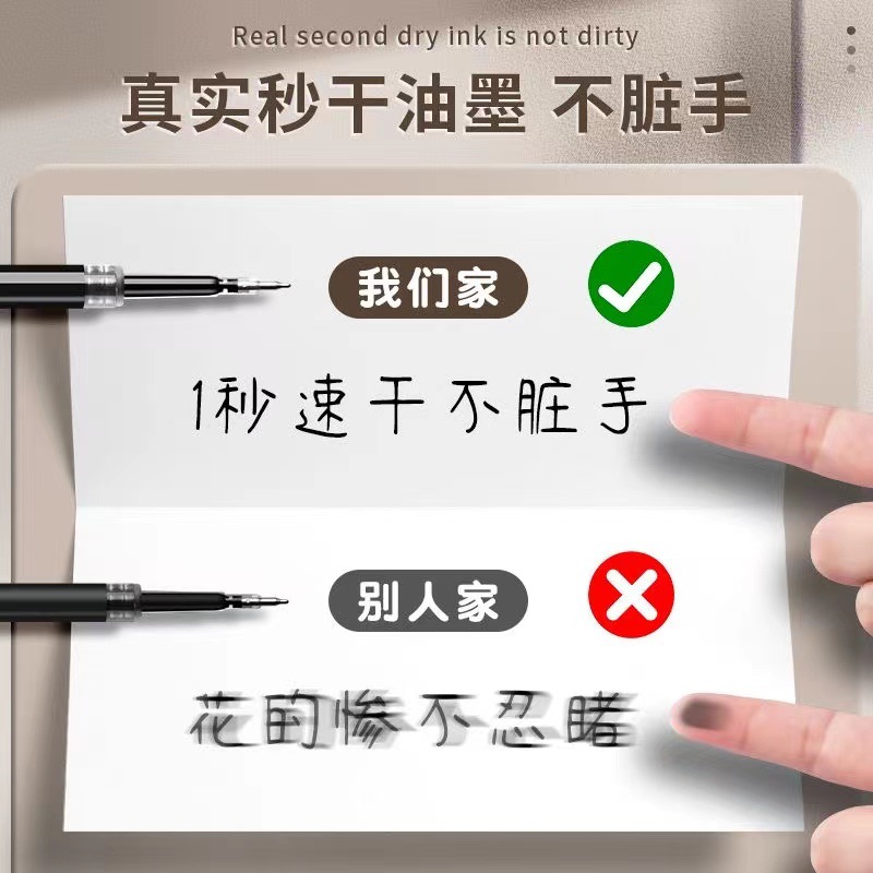 ST Head Push Refill Large Capacity Quick-drying Neutral Refill Black 0.5mm Push-type Gourd Head Brush Refill