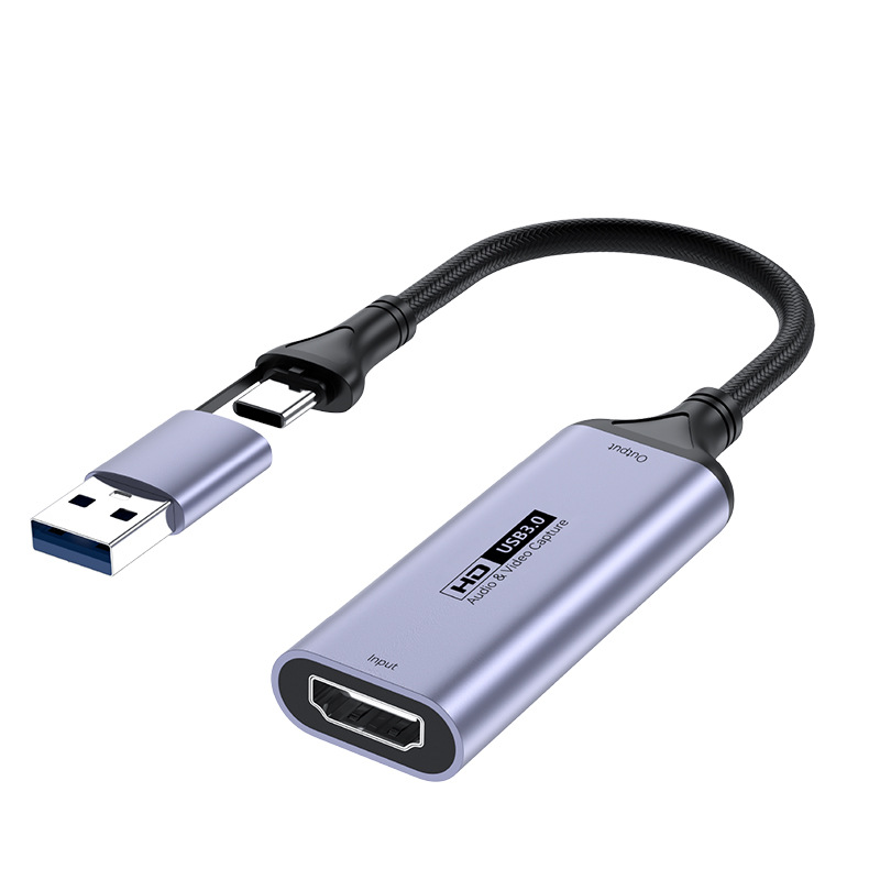 Cross-Border Usb3.0 Video Capture Card Type-C to HDMI Mobile Phone Computer Recording Game 4K Live Broadcast Capture