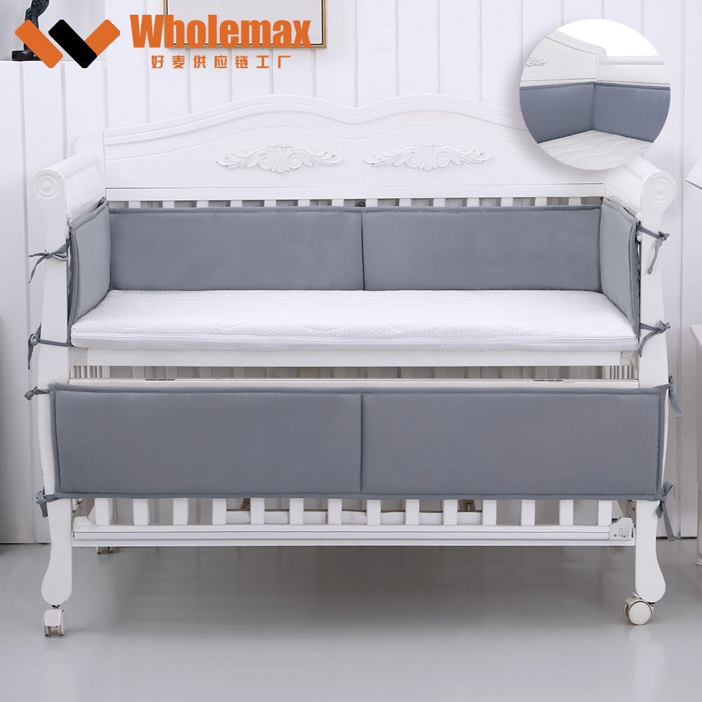 Ограждение для кроватки однотонного цвета, высота антиколлизийного постельного белья, мягкая сумка, экспорт