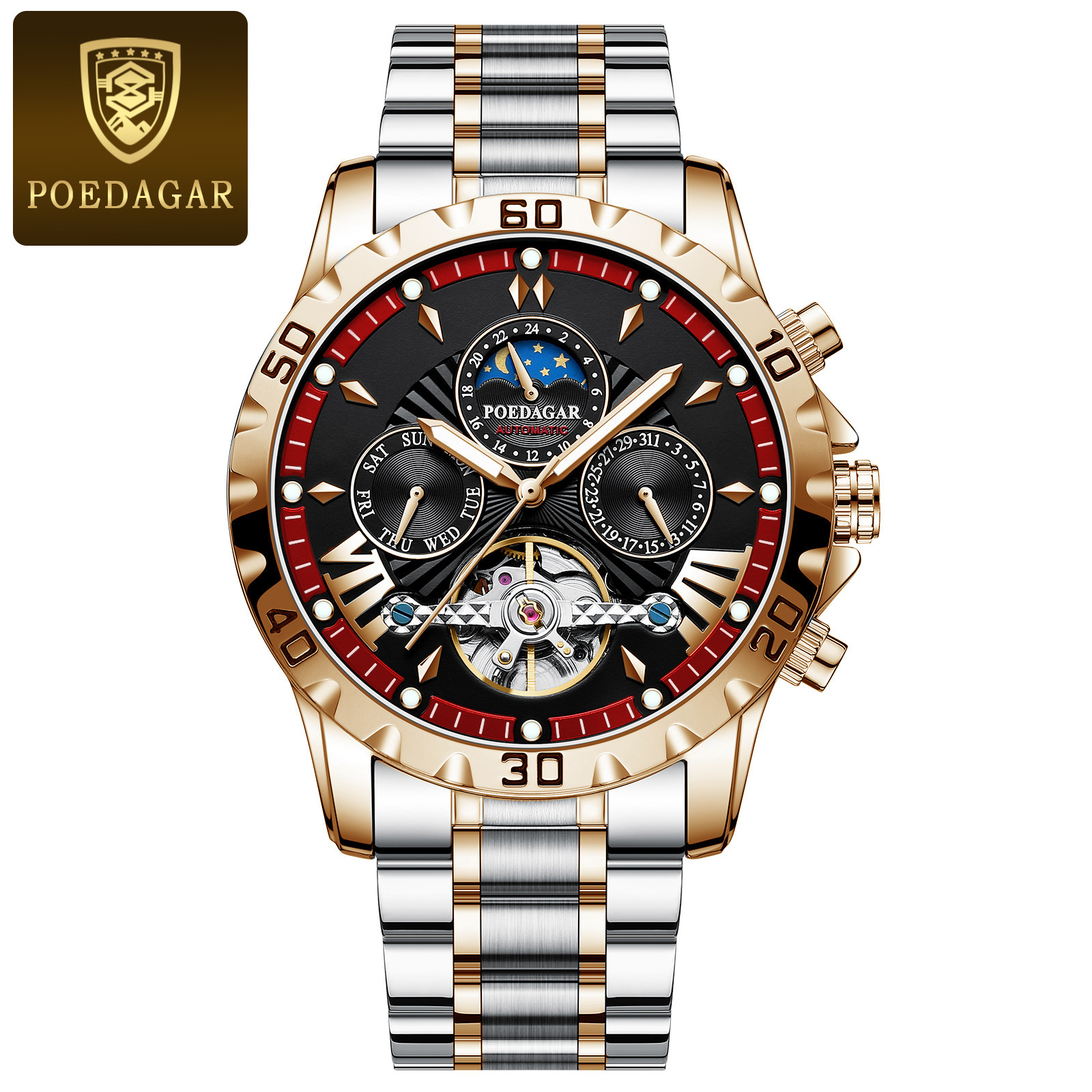 Swiss brand new automatic men's mechanical watch waterproof luminous watch live broadcast foreign trade popular one-piece delivery