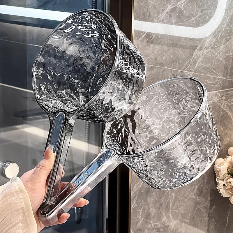 Light Luxury Water Ladle Household Kitchen Plastic Thickeneded Fall-Resistant Long Handle Creative Large Capacity Transparent Non-Breakable Ladle Water Spoon