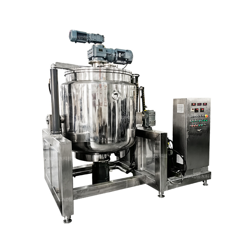 Lifting Electric Heating Two-Way Stirring Emulsification Tank High Shear Emulsification Stirring Tank Cosmetics Daily Chemical Reaction Stirring Barrel
