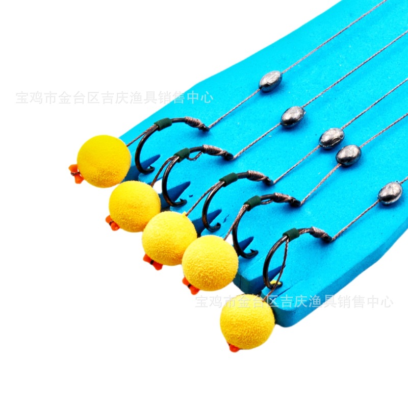 European-style carp fishing line braid bead anti-bottom fishing group large floating force water pressure resistance floating ball bait hanging line group integrated hook group
