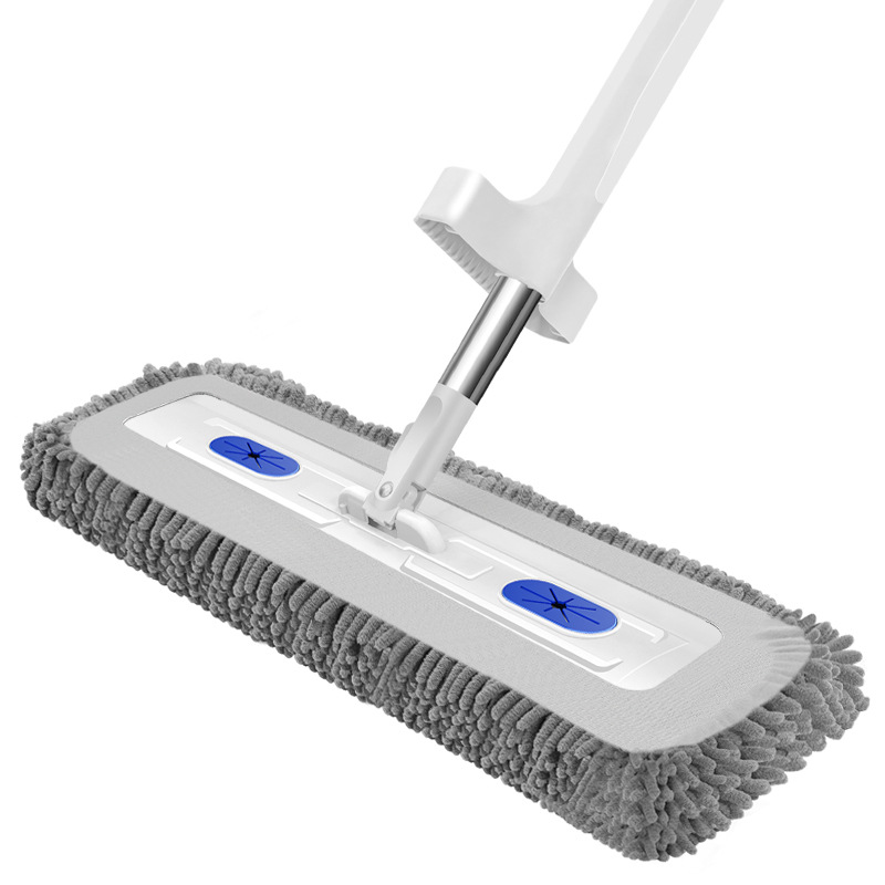 Can Be Added with Liquid for Disinfection, Hand-Washable Lazy Mop, Thickened Wet and Dry Dual-Use Upgraded Large Particle Chenille Flat Mop