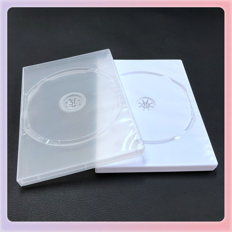 Cd коробка одноштучная синяя светящаяся пластиковая для CD DVD двойная прозрачная
