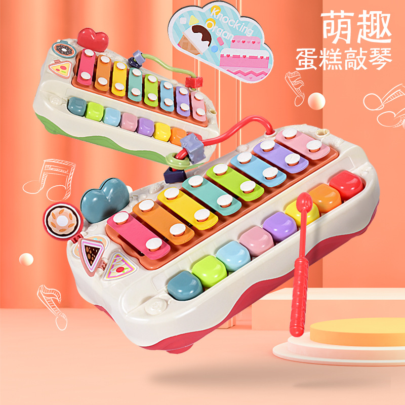 Puzzle eight-tone accordion baby's two-in-one xylophone musical instrument 8-month-old children's musical toy piano