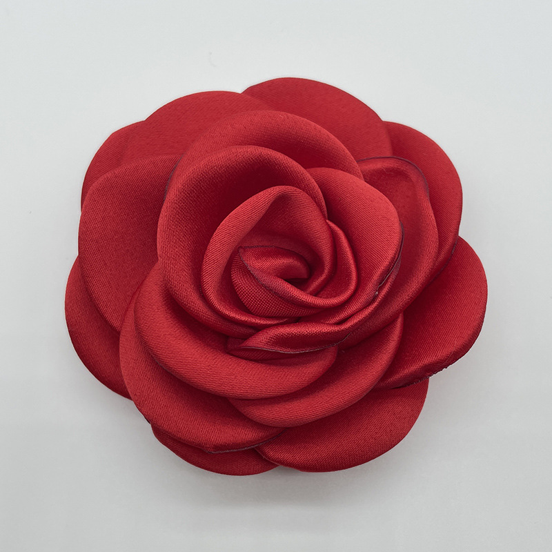 8cm hand baked edge patchwork fabric camellia clothing shoes hat accessories female headdress hair clip diy