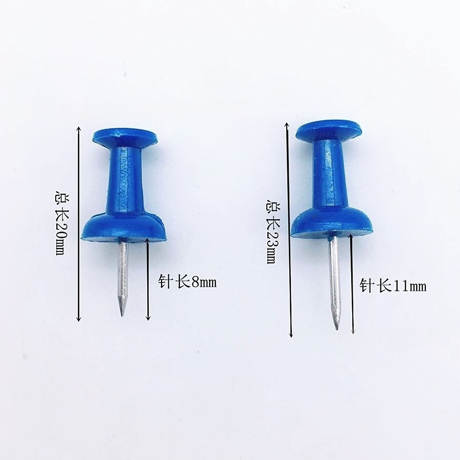 Factory Direct Sales Colorfulful Plastic I-Shaped Nails Push Pins Office Cork Fixed 8mm Needle Length I-Shaped Nails