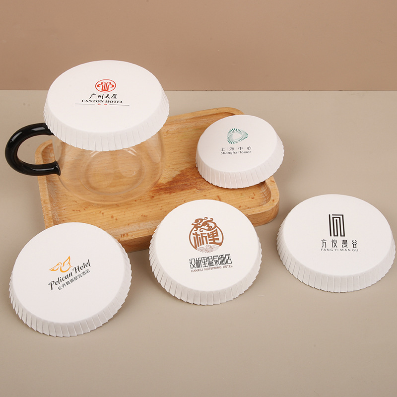 Disposable paper lid in stock hotel KTV bar club paper lid support printed logo