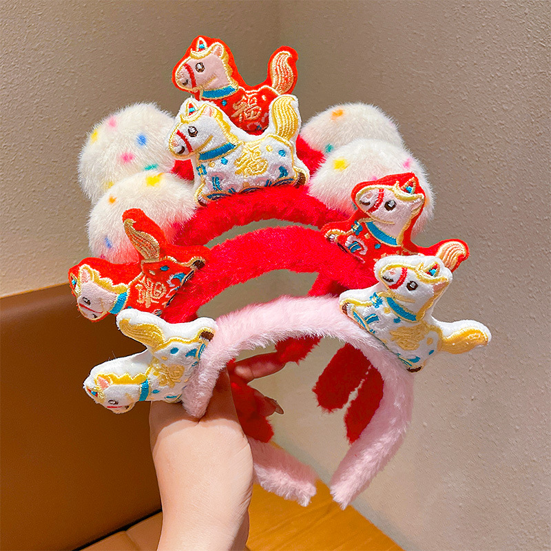 Children's 2025 New Autumn and Winter Hairbands for Girls, Cute and Festive Fuma Hair Accessories for Babies That Do Not Hurt Hair and Do Not Strangle Hair