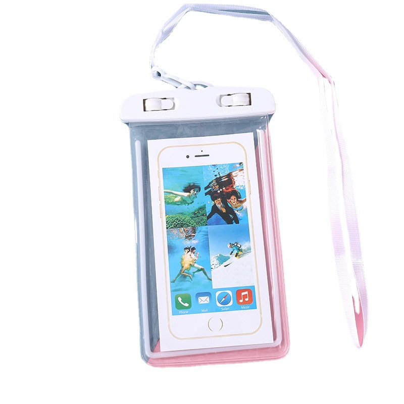 PVC luminous mobile phone waterproof bag transparent fluorescent diving waterproof case touch screen luminous sealed swimming waterproof bag