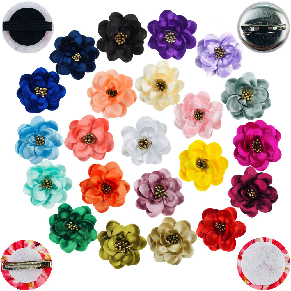 6 см, новая двуслойная заколка для волос с цветком Саде, аксессуары для домашних животных, трехмерный цветок из ткани, оптовая продажа