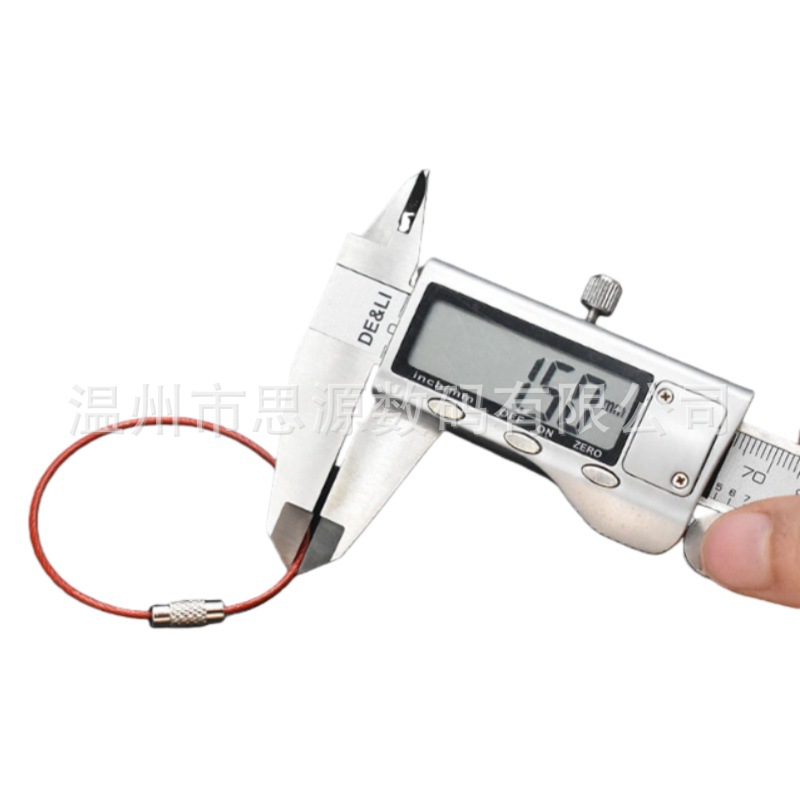 1.5X150Mm Color Coated Stainless Steel Wire Rope Keychain Metal Wire Ring Tag Hanging Buckle Steel Wire Lock Buckle