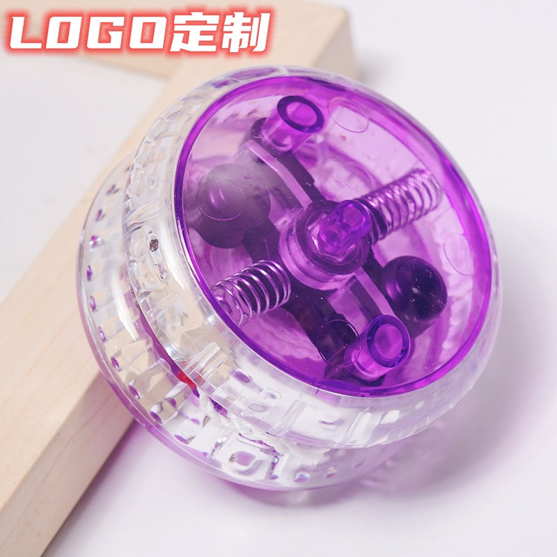 Nostalgic Toy Luminous Yo-Yo Yo-Yo Logo Printed Pull String Youyou Ball Pattern Glossy Factory Wholesale