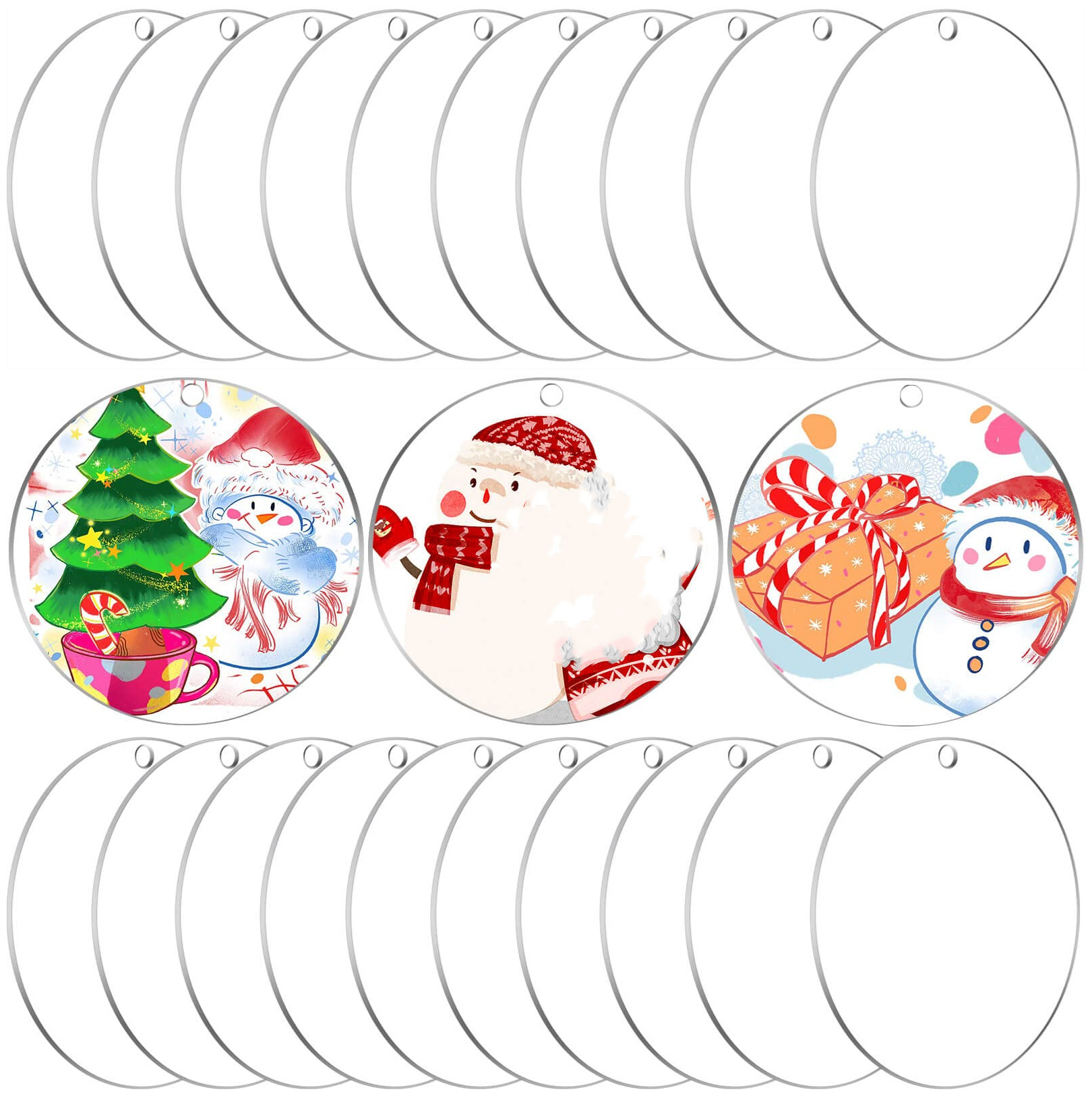 Blank Acrylic Disc Laser Cutting Acrylic Base Plastic Transparent Disc Round Keychain