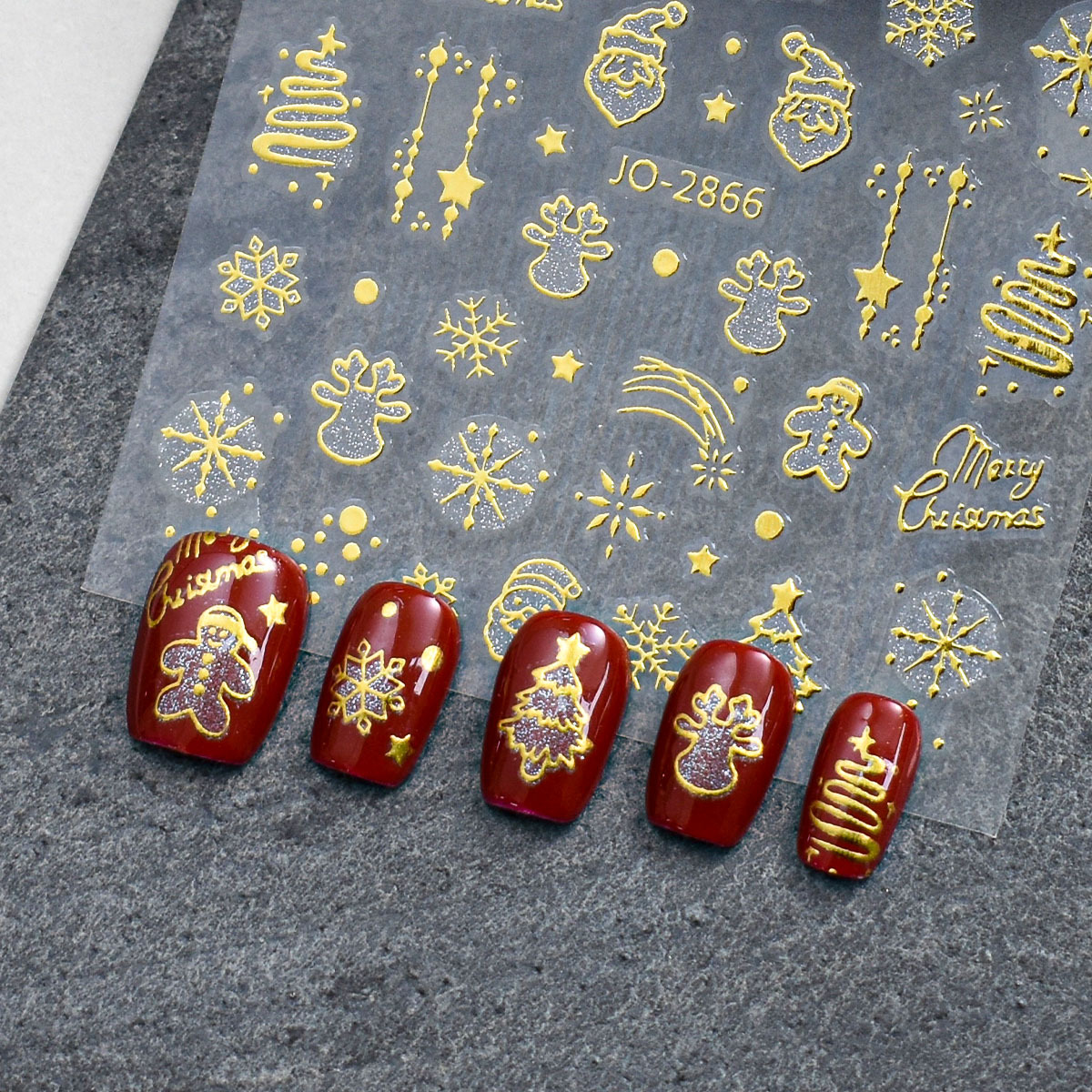 Christmas Series Nail Art Stickers Christmas Fantasy Silver Onion Pink Snowflake Christmas Tree Sweet Cool Style Nail Art Stickers