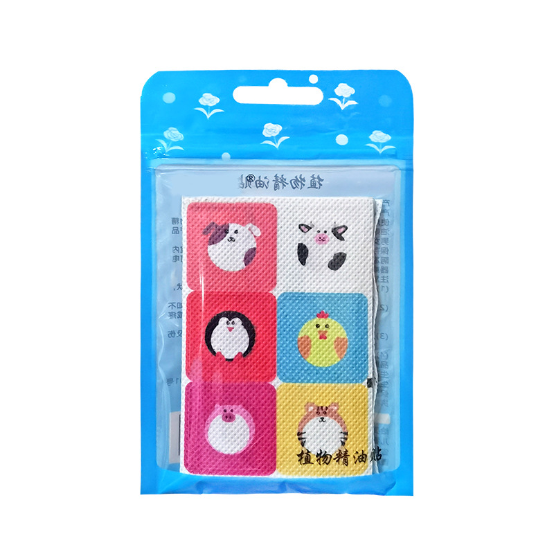 Cartoon Plant Essential Oil Stickers Summer Outdoor Children's Protective Mosquito Repellent Stickers Baby Portable Cute Expression Mosquito Repellent Stickers