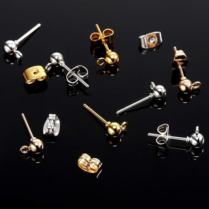Simple couple earrings earplugs cross-border jewelry wholesale round flash sand earrings smooth earrings for men and women