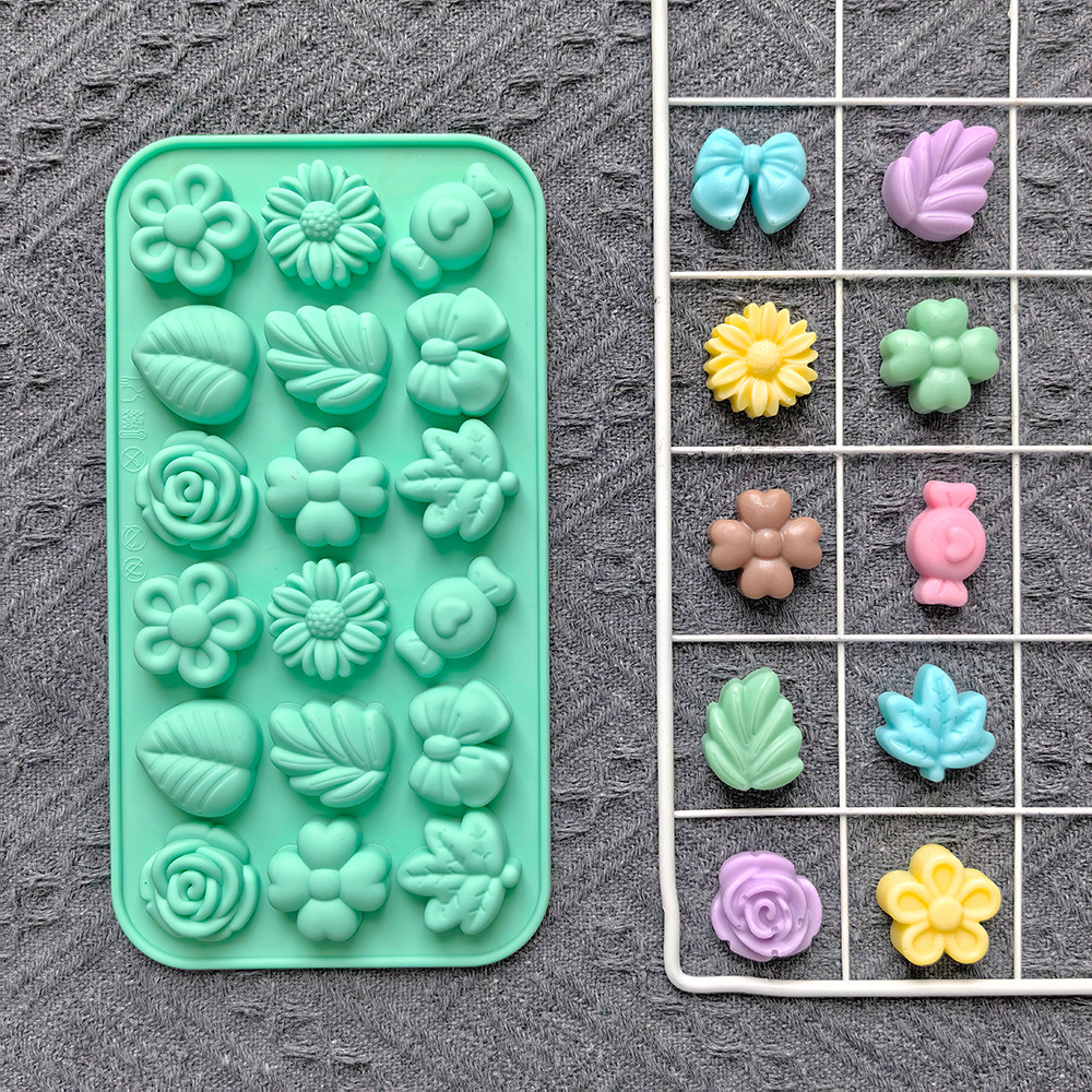 18 штук силиконовых форм в виде цветов для выпечки, льда, тортов и шоколада