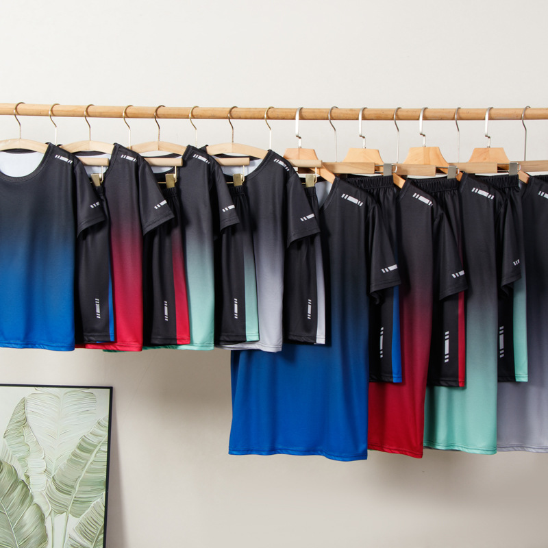 Комплект летней одежды для мальчиков, новая коллекция, короткий рукав, быстросохнущая спортивная одежда для подростков, баскетбольная форма, модная детская одежда