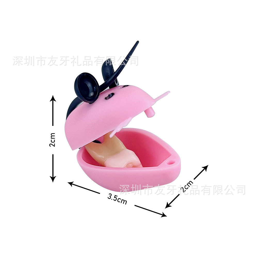 Children's deciduous teeth storage box mouse deciduous teeth box plastic baby collection box storage box tooth replacement box wholesale