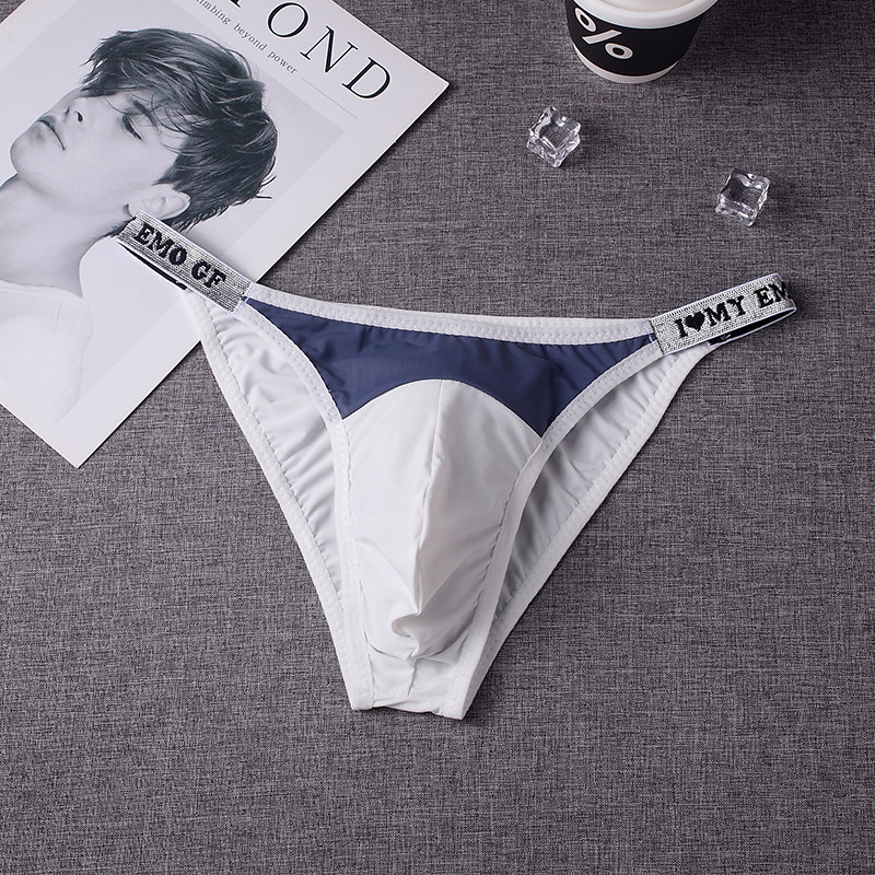 Factory wholesale European and American trade ultra-thin breathable sexy underwear men's color matching simple sexy T-pants G32