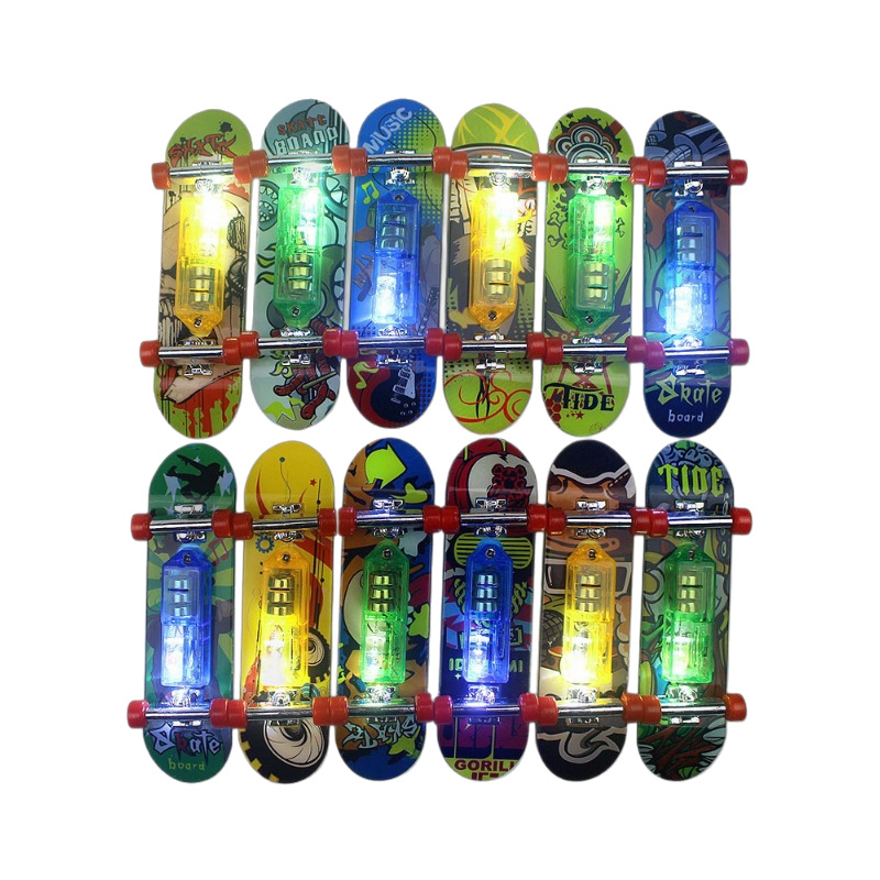 Factory Wholesale Cross-Border Children's Toys with Lights Finger Skateboard Desktop Creative Educational Mini Fingertip Skateboard