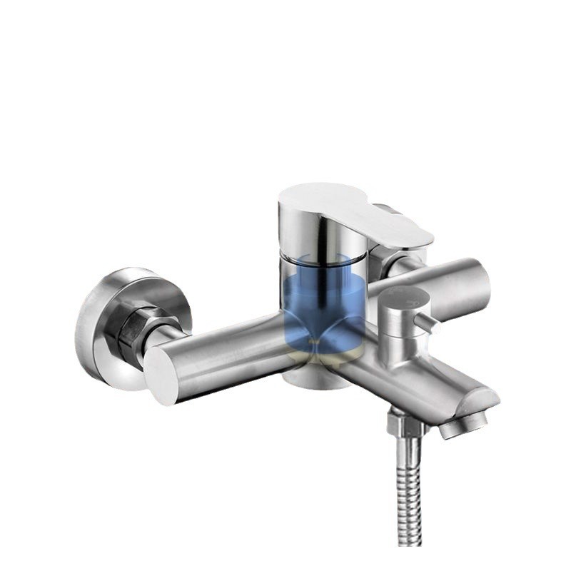 304 stainless steel shower faucet bathtub faucet into the wall bathroom two-way mixing valve concealed cold and hot triple faucet