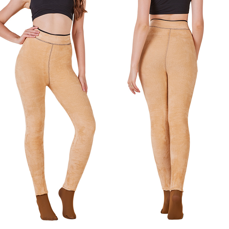 Autumn and Winter Tk High-Quality Leggings, Skin-Friendly, Fleece-Lined, Thickened, One-Line Crotch, Cross-Border Women's Warm Outerwear, Plus-Size Pantyhose