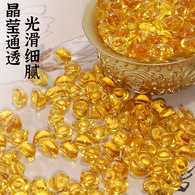 Citrine Yuanbao Ornaments Small Yuanbao Glass Large Gold Yuanbao Treasure Treasure Bowl Gravel Decoration housewarming gift