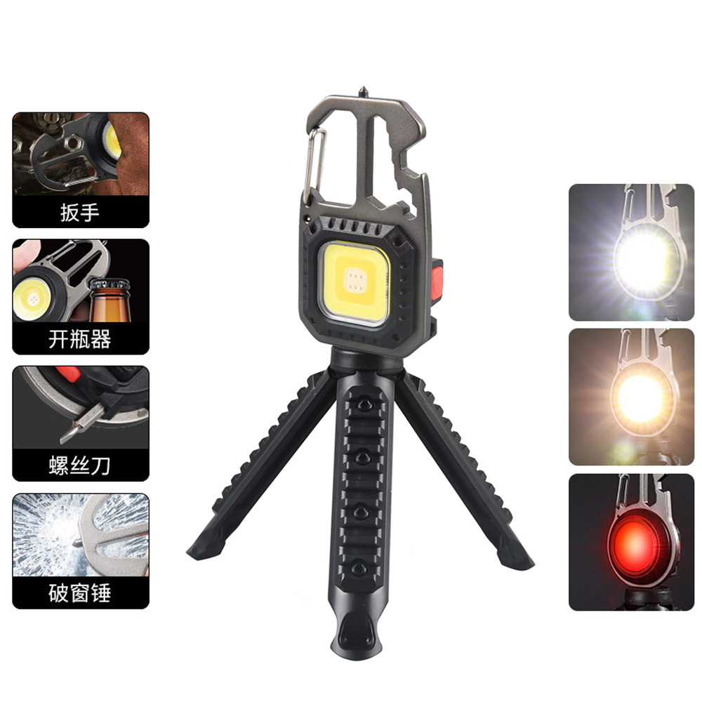 новая портативная кемпинговая лампа USB мини фонарик-брелок ключ для открывания бутылок отвертка молоток для разбитого окна