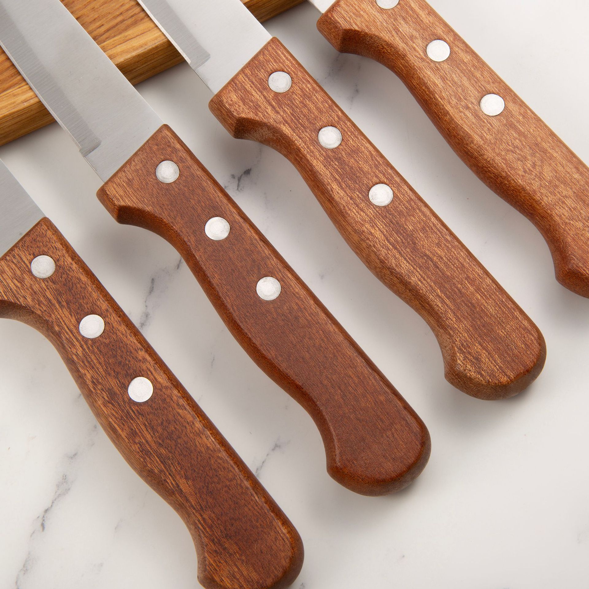 Cross-Border Spot Wholesale Rosewood Handle Western-Style Knife Barbecue Meat Cleaver Stainless Steel High Hardness 4-Piece Steak Knife Set