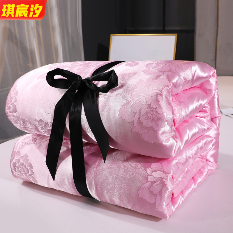 Оптовая продажа шелкового одеяла, свадебное одеяло, яркое красное свадебное одеяло, весеннее и осеннее, теплое постельное белье, подарочное одеяло для приданого