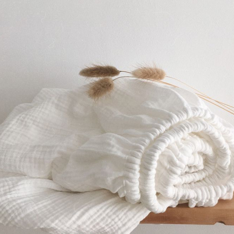 Baby Pure Cotton Type a Fitted Bed Sheets Bed Cover Baby Double-Layer Gauze Cartoon Print Spring & Fall Splicing Fitted Bed Sheets Cover