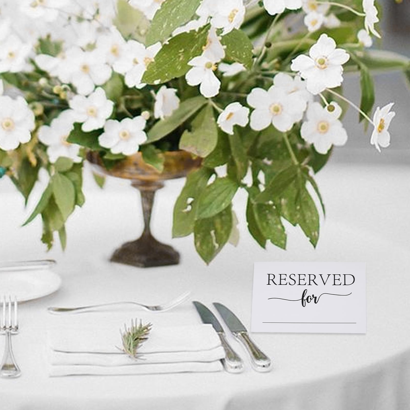 White Reserved Table Signs for Wedding Banquet Reception Casual Reserved Table Signs Restaurant and Party Dedicated Reserved Table