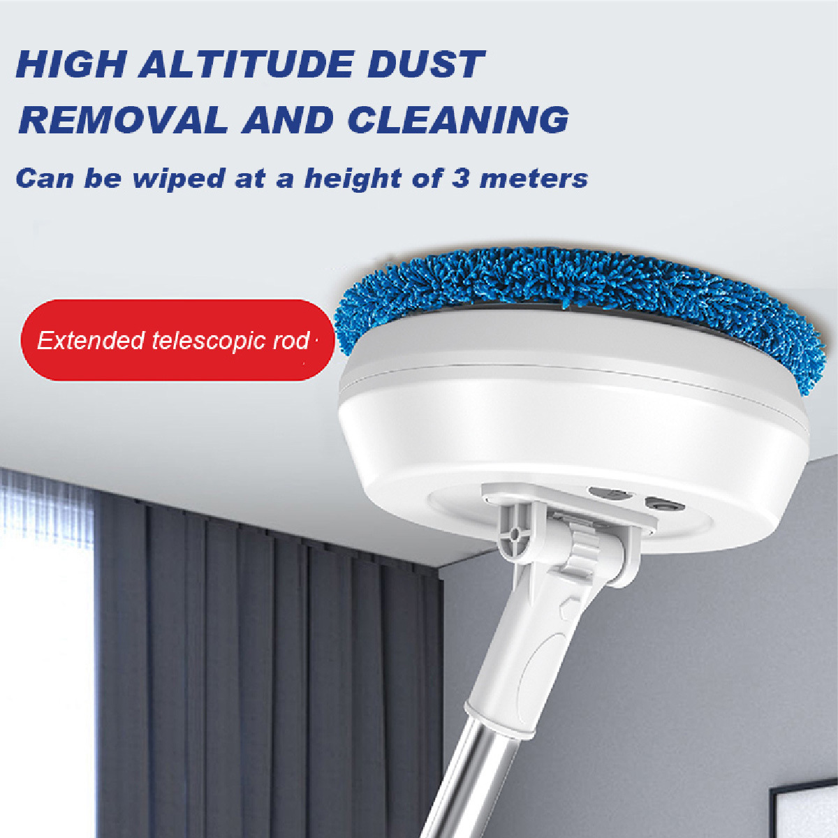 Cross-Border Window Cleaning Robot, Electric Household Glass Cleaning Tool, Wireless Telescopic Ceiling and Floor Cleaning Brush