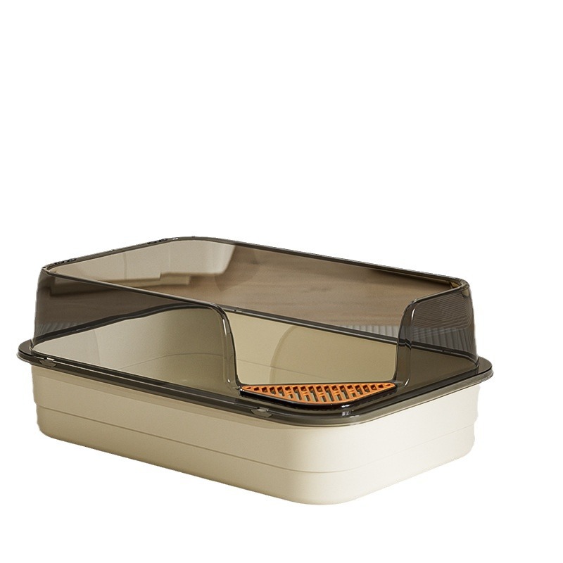 Cat Litter Box Extra Large Semi-Enclosed Cat Litter Box Large Anti-Takeout Open Cat Litter Box Extra Large Pet Supplies