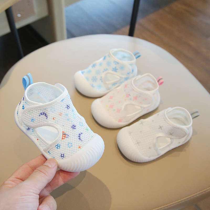 Детские мягкие сетчатые туфли для малышей, летние модные и дышащие туфли для мальчиков и девочек, обувь для детей 1-3 лет