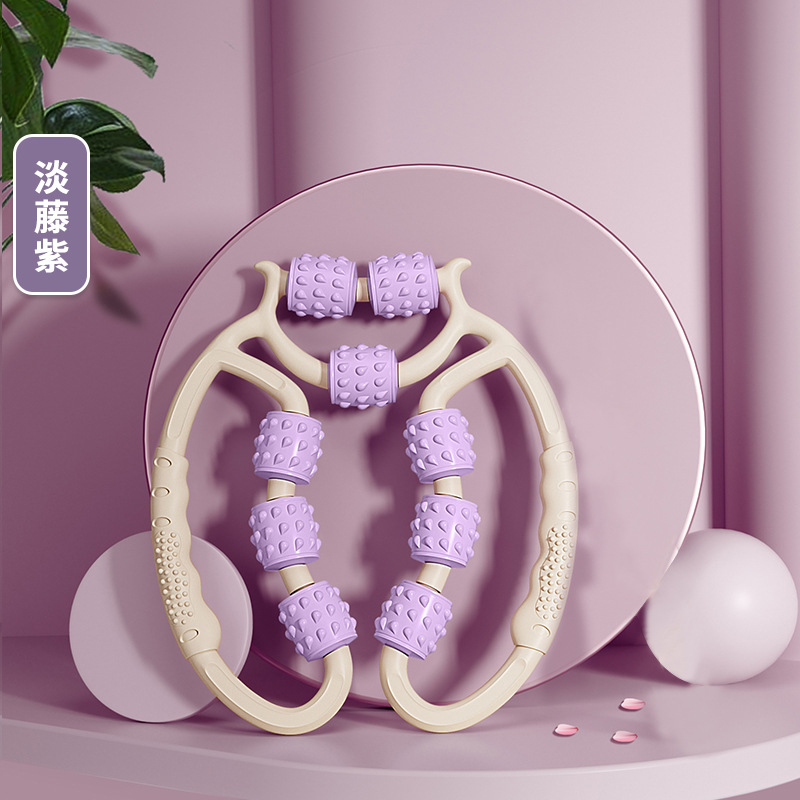 Nine-wheel ring leg clamp thigh muscle relaxer leg stretch massager leg beauty yoga ring roller clamp