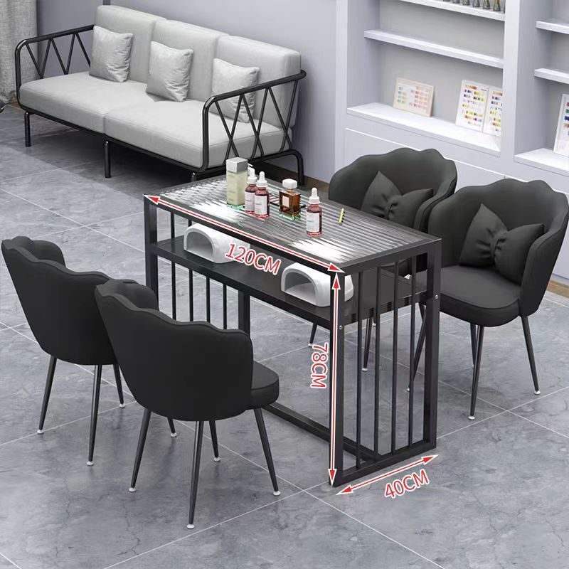 Trendy Double Manicure Table Nordic Ins Style High-End Light Luxury Style Long Rainbow Glass Workbench Supermarket Display Table