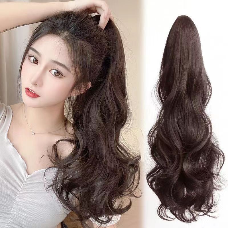 Wig Female Ponytail Wrap-Around Hair Extension Long Ponytail Braided Wig Fashionable Boxing Braid Natural Realistic Ponytail