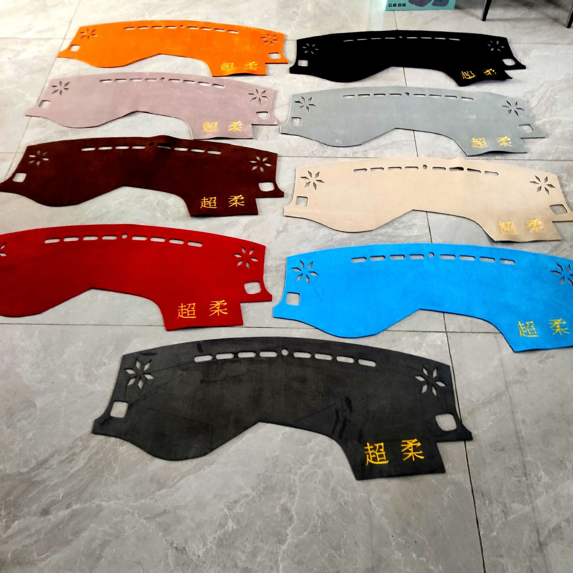 Cross-border foreign trade suede car instrument central control front desk light-proof pad sunscreen super soft velvet fabric bottom non-slip silicon cloth