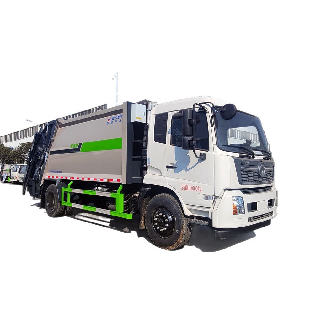 Dongfeng Tianjin Household Garbage Collection Truck 16 Square Meters 12 Tons Swing Arm Type Flip Compression Garbage Truck with Rear Hanging Bucket